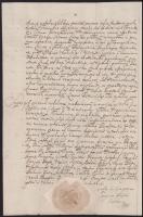 1741 Egeri káptalan által kiállított szerződés Mohay Pál részére, két beírt oldalon a káptalan papír...