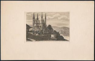 Jelzés nélkül: Apollinariskirche, Remagen. Rézkarc, papír, 8x12 cm