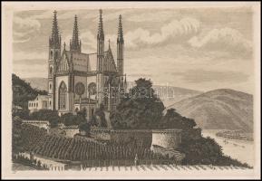 Jelzés nélkül: Apollinariskirche, Remagen. Rézkarc, papír, 8x12 cm