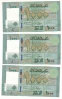 Libanon 2016. 1000L (3x) sorszámkövetők "K093069937 - K093069939" T:UNC
Lebanon 2016. 100...