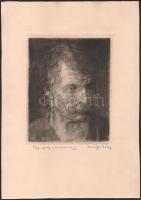 Olvashatatlan jelzéssel: Férfi arckép. Mezzotinto, papír, 18,5x15 cm