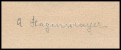 A Hagenmayer jelzéssel: Olivafák. Akvarell, papír, lapszéli sérülésekkel és paszpartuzás nyomaival, ...