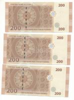 Szíria 2021. 200P (3x) sorszámkövetők "L / 08 9221970 - L / 08 9221972" T:UNC
Syria 2021....
