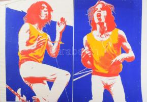 Kelemen Károly (1948-2024): Mick Jagger. Szitanyomat, papír. Jelzés nélkül. Lapszéli apró szakadások...