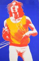 Kelemen Károly (1948-2024): Mick Jagger. Szitanyomat, papír. Jelzés nélkül. Lapszéli apró szakadások...