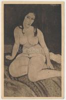 Naakt / Nu / Erotic nude lady art postcard. Musée Royal des Beaux Arts a Anvers s: Modigliani (fl)