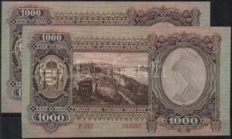 1943. 1000P (2x) egymásutáni sorszámmal T:I