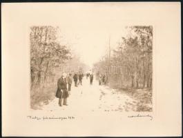 cca 1935 Orphanidesz János (1876-1939): (Vadászat) Pátyi fácánozás 1931. Bróm-ezüst nagyítás. Jelzet...