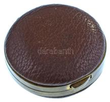 1930-1940 k. Kisméretű bőr-bronz pénztárca (42mm) Használt állapotban