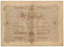 1848. 5Ft barna nyomat "YD.v. 76941" "Kossuth bankó" T:F,VG
Adamo G109A