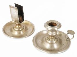 Alpakka gyertyatartó és gyufatartó, m: 10 cm alatt