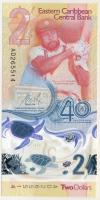 Kelet-Karibi Államok 2023. 2$ "A Kelet-Karibi Központi Bank 40. évfordulója", "AD2655...