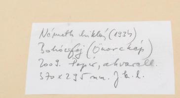 Csepeli Németh Miklós (1934-2012): Bohócfej (önarckép), 2009. Akvarell, papír, jelezve középen lent....