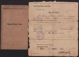 1944 M. kir. "Dobó István" 14. honvéd gyalogezred I. zlj. katonája katonakönyve, minisztér...