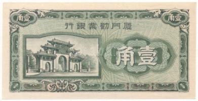 Kína/ Amoy Industrial Bank 1940. 10c (1 Chiao) T:UNC,AU
China/ Amoy Industrial Bank 1940. 10 cents ...