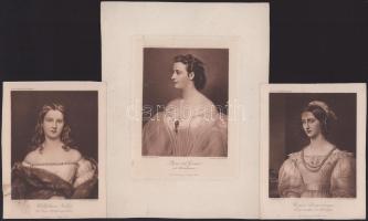 ca 1880 3 db német híresség fénnyomatú arcképe. Regine Daxenberger a müncheni polgármester lánya, Wi...