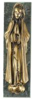 Imádkozó Mária falidísz, bronzírozott fém, talapzaton, m:27 cm