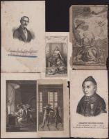 6 db rézmetszet a 16-18. századból: 12x18 cm-ig