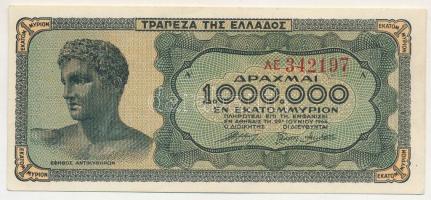 Görögország 1944. Német megszállás 1.000.000Dr T:AU,XF
Greece 1944. German Occupation 1.000.000 Dra...