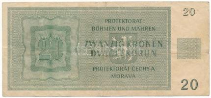 Német Harmadik Birodalom / Cseh-Morva Protektorátus 1944. 20K "S.03H 404118", T:F
German ...