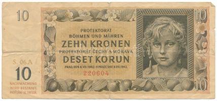 Német Harmadik Birodalom / Cseh-Morva Protektorátus 1942. 10K "S.06A 220604" T:VG
German ...