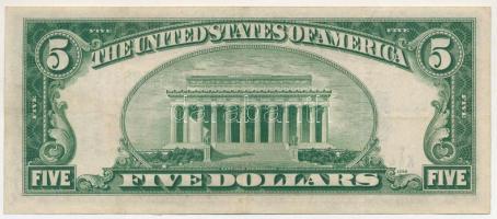 Amerikai Egyesült Államok 1934-1945. (1934A) 5$ "K44596311A" "Silver Certificate - ki...