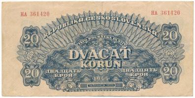 Csehszlovákia 1944. 20K "HA 361420" T:F
Czechoslovakia 1944. 20 Korun "HA 361420&quo...