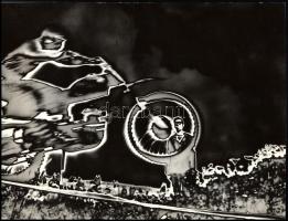 cca 1972 Gebhardt György (1910-1993) budapesti fotóművész felvétele (Motocross), 1 db vintage fényké...