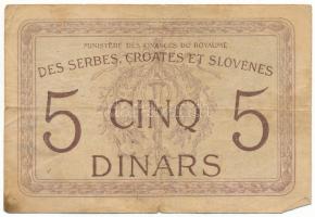 Jugoszlávia / Szerb-Horvát-Szlovén Királyság 1919. 5D "20K" felülbélyegzéssel, "078,5...