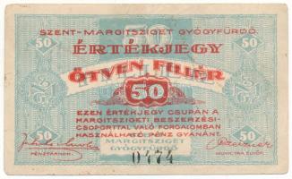 1919-1925 k. Budapest 50f "Szent-Margitsziget Gyógyfürdő" értékjegy, "0474" T:F
...