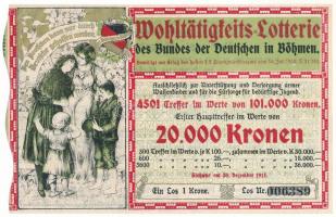 Ausztria 1911. 1K értékű lottójáték szelvénye "árvák és rászoruló fiatalok támogatására" &...