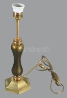 cca 1940 Murano lámpatest, bronz szerelékben aranypelyhekkel díszített üveg elem, m: 36,5 cm