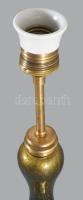 cca 1940 Murano lámpatest, bronz szerelékben aranypelyhekkel díszített üveg elem, m: 36,5 cm