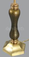 cca 1940 Murano lámpatest, bronz szerelékben aranypelyhekkel díszített üveg elem, m: 36,5 cm