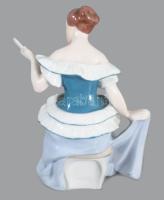 Royal Dux porcelán hölgy tükörrel, jelzett, hibátlan, m: 15,5 cm