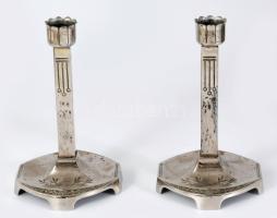 cca 1910 Osztrák szecessziós gyertyatartó pár, m: 17 cm
