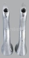 cca 1980 Anna Everlund bauhaus stílusú design gyertyatartó pár, fém, jelzés nélkül, m: 30,5 cm