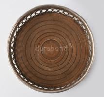 Royal Sheffield 2 darab angol fa berakásos borosüveg tartó, jelzett, d: 13 cm