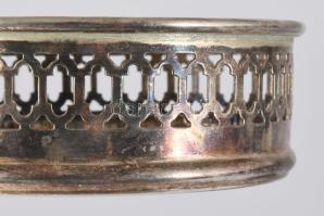 Royal Sheffield 2 darab angol fa berakásos borosüveg tartó, jelzett, d: 13 cm