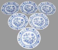 Hutschenreuther hagymamintás 6 darab nagytányér, jelzett, hibátlan, d: 24 cm