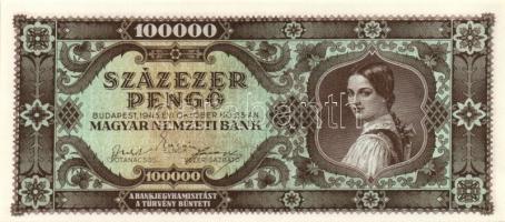 1945-1946. 1000P-től 1.000.000.000BP-ig 21db klf magyar bankjegy, komplett inflációs kiadás, közte s...