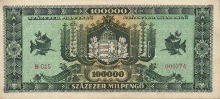 1945-1946. 1000P-től 1.000.000.000BP-ig 21db klf magyar bankjegy, komplett inflációs kiadás, közte s...