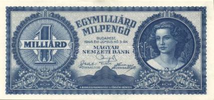 1945-1946. 1000P-től 1.000.000.000BP-ig 21db klf magyar bankjegy, komplett inflációs kiadás, közte s...
