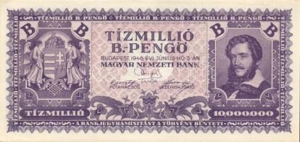 1945-1946. 1000P-től 1.000.000.000BP-ig 21db klf magyar bankjegy, komplett inflációs kiadás, közte s...
