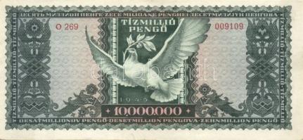 1945-1946. 1000P-től 1.000.000.000BP-ig 21db klf magyar bankjegy, komplett inflációs kiadás, közte s...