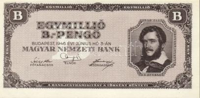 1945-1946. 1000P-től 1.000.000.000BP-ig 21db klf magyar bankjegy, komplett inflációs kiadás, közte s...