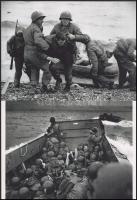 1944 Normandiai invázió (D-nap), 2 db modern nagyítás, jelzés nélkül (szerzőként Robert Capát vélelm...