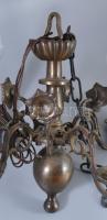 Antik bronz négyágú csillár, 42x24 cm
