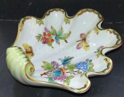 Kagyló formájú, Viktória-mintás Herendi porcelán tálka / Herend-chinaware 25x22 cm