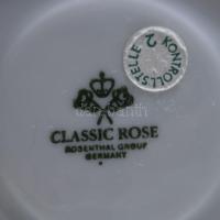Rosenthal Classic Rose vékonyporcelán mokkás / kávés szett, jelzett, teljes, hibátlan